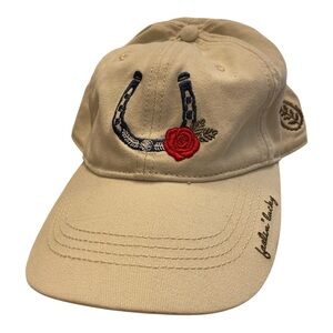 Lucky Brand Tan Baseball Cap with Embroidered Design